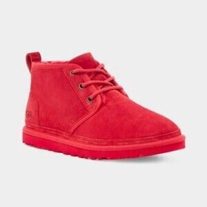 NWT Ugg Mens Red Shearling Y2K Cozy Comfy Edgy Suede Leather Boots Size 10